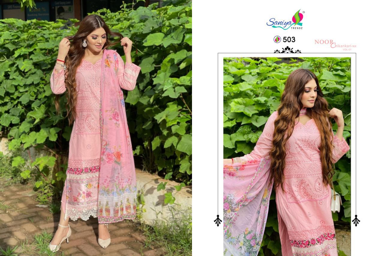 Saniya Noor Chickenkari Vol  1 Nx Pakisatni Salwar Suits Catalog