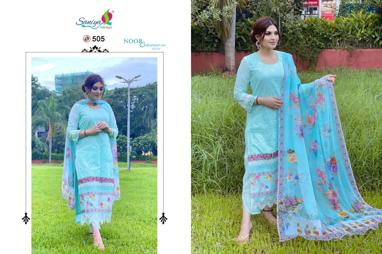 Saniya Noor Chickenkari Vol  1 Nx Pakisatni Salwar Suits Catalog