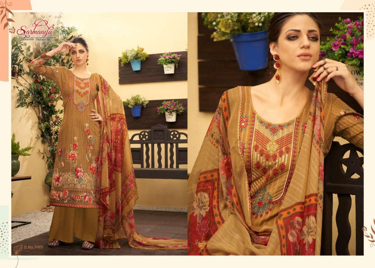 Sarmaaya  Gulnar Pure Lawn Cotton With Embroidery Dress Material Catalog