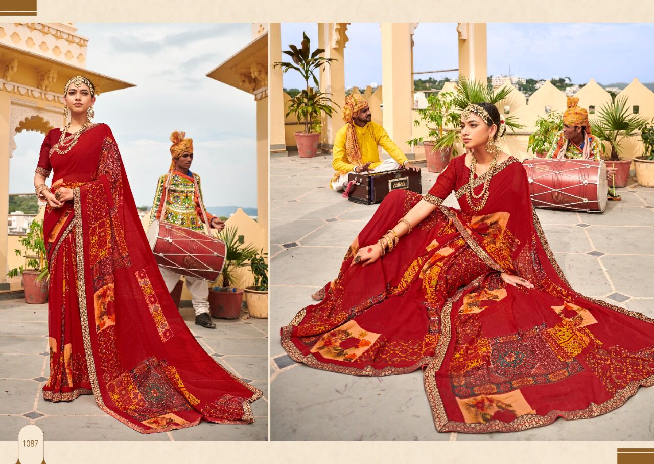 Saroj Gorgeous  Vol 4 Casual Wear Georgette Saree Catalog