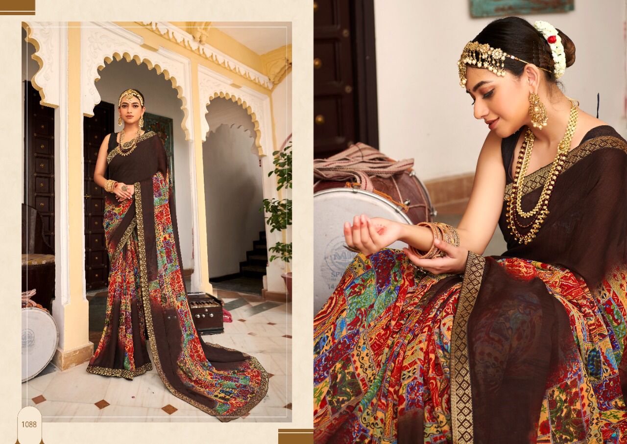 Saroj Gorgeous  Vol 4 Casual Wear Georgette Saree Catalog