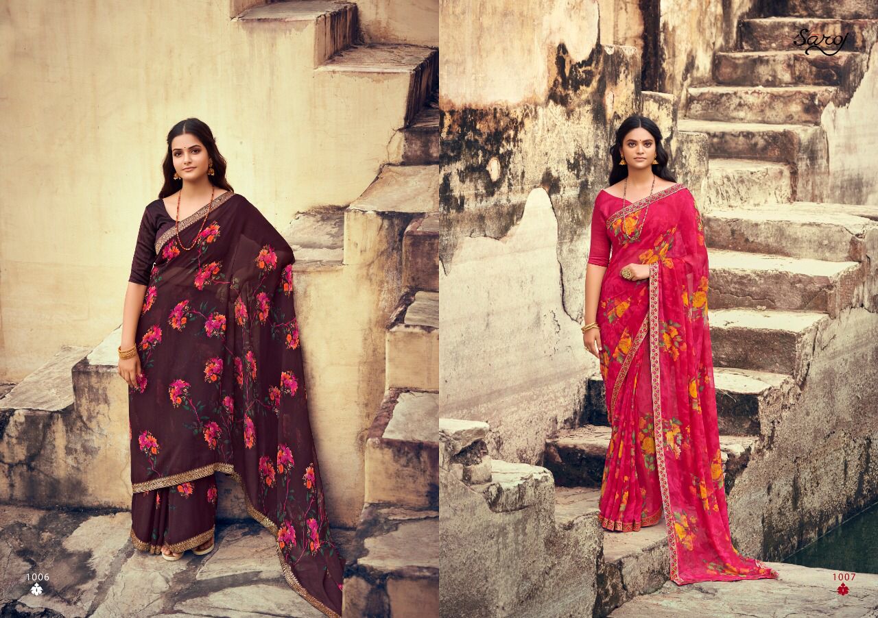 Saroj Lily Casual Wear Georgette Wear Saree Catalog