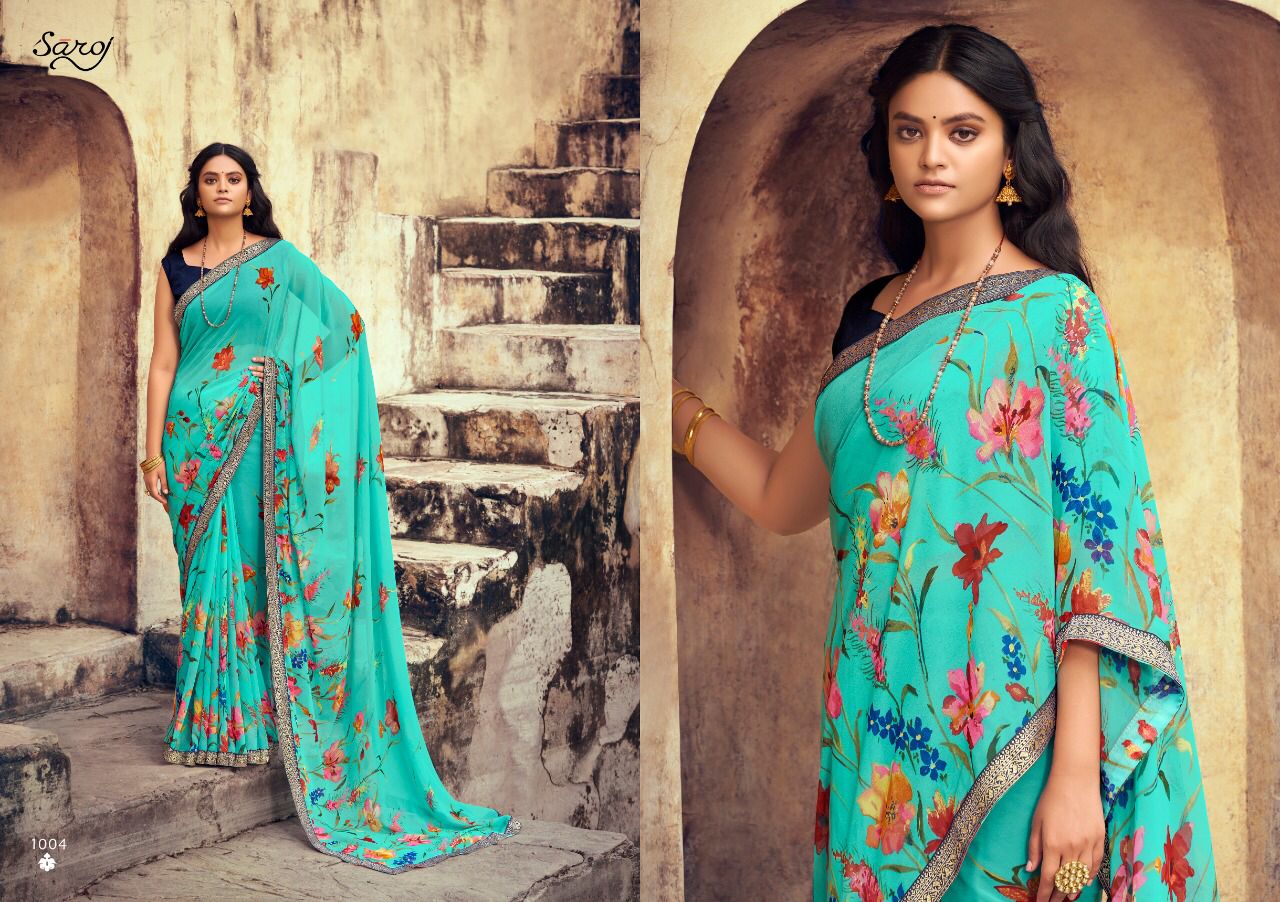 Saroj Lily Casual Wear Georgette Wear Saree Catalog