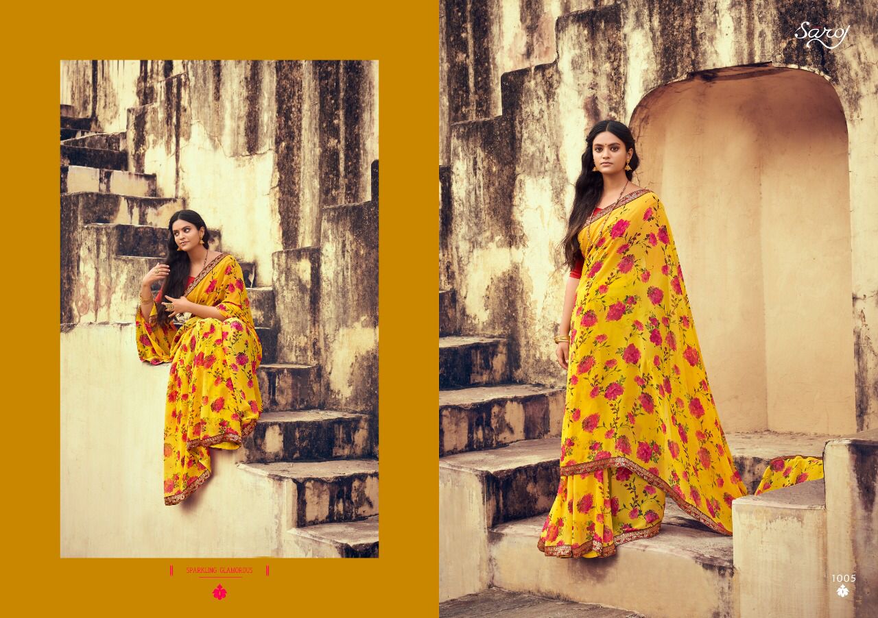Saroj Lily Casual Wear Georgette Wear Saree Catalog