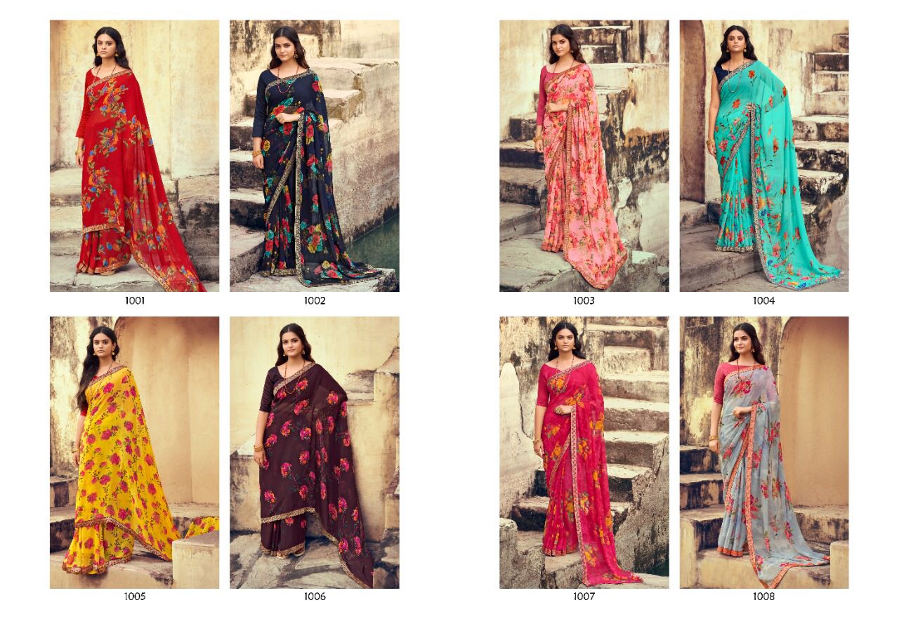 Saroj Lily Casual Wear Georgette Wear Saree Catalog
