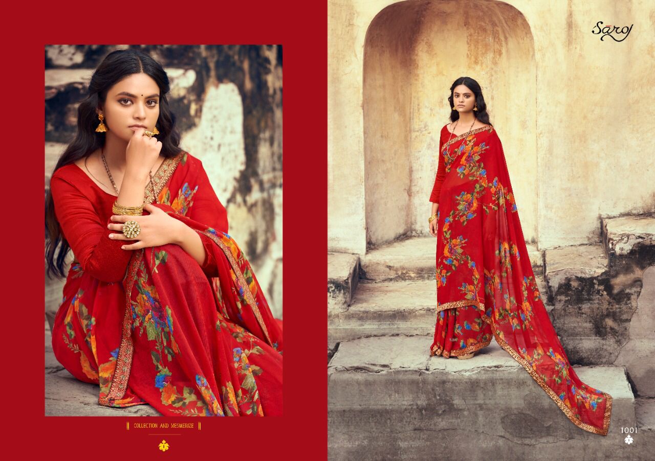 Saroj Lily Casual Wear Georgette Wear Saree Catalog