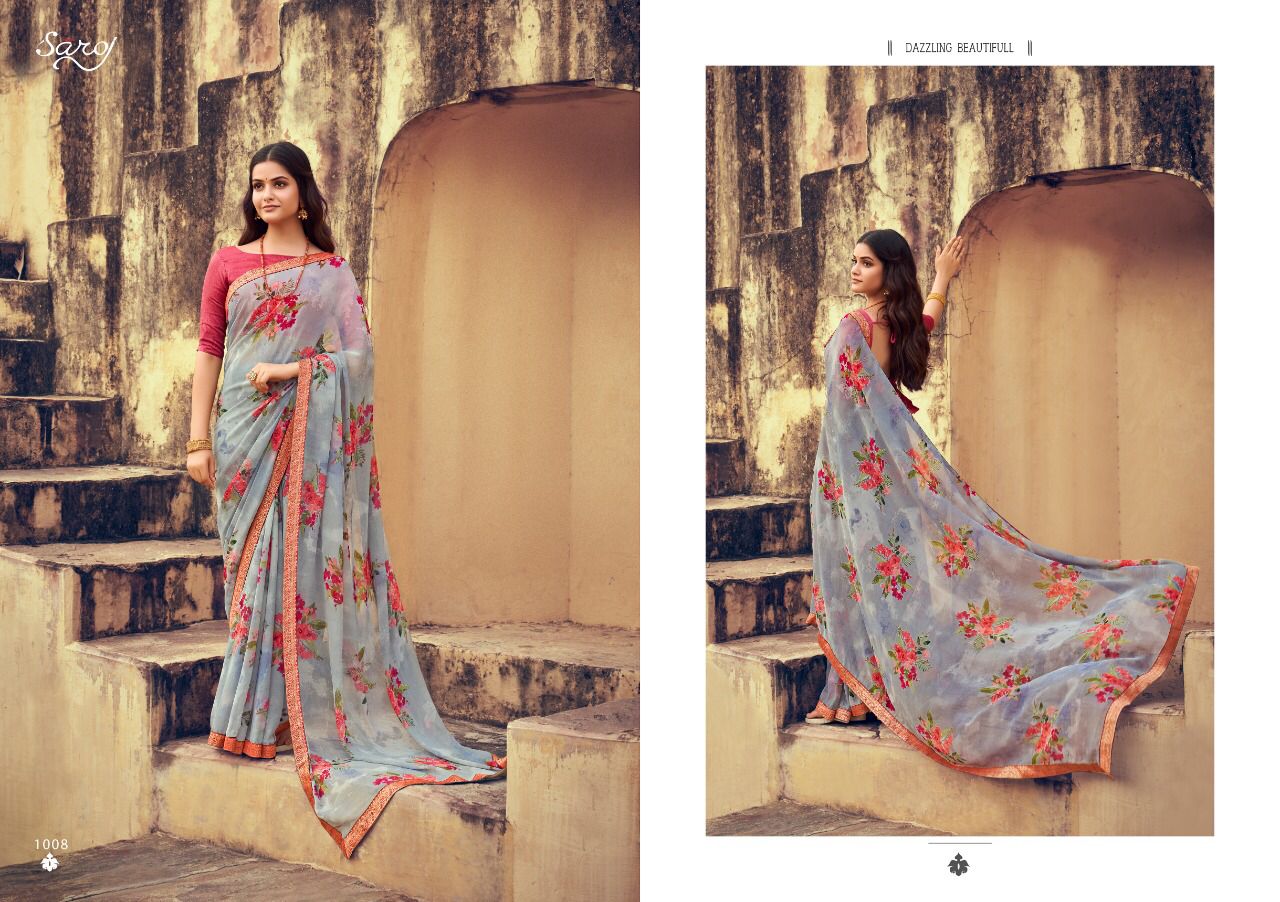 Saroj Lily Casual Wear Georgette Wear Saree Catalog