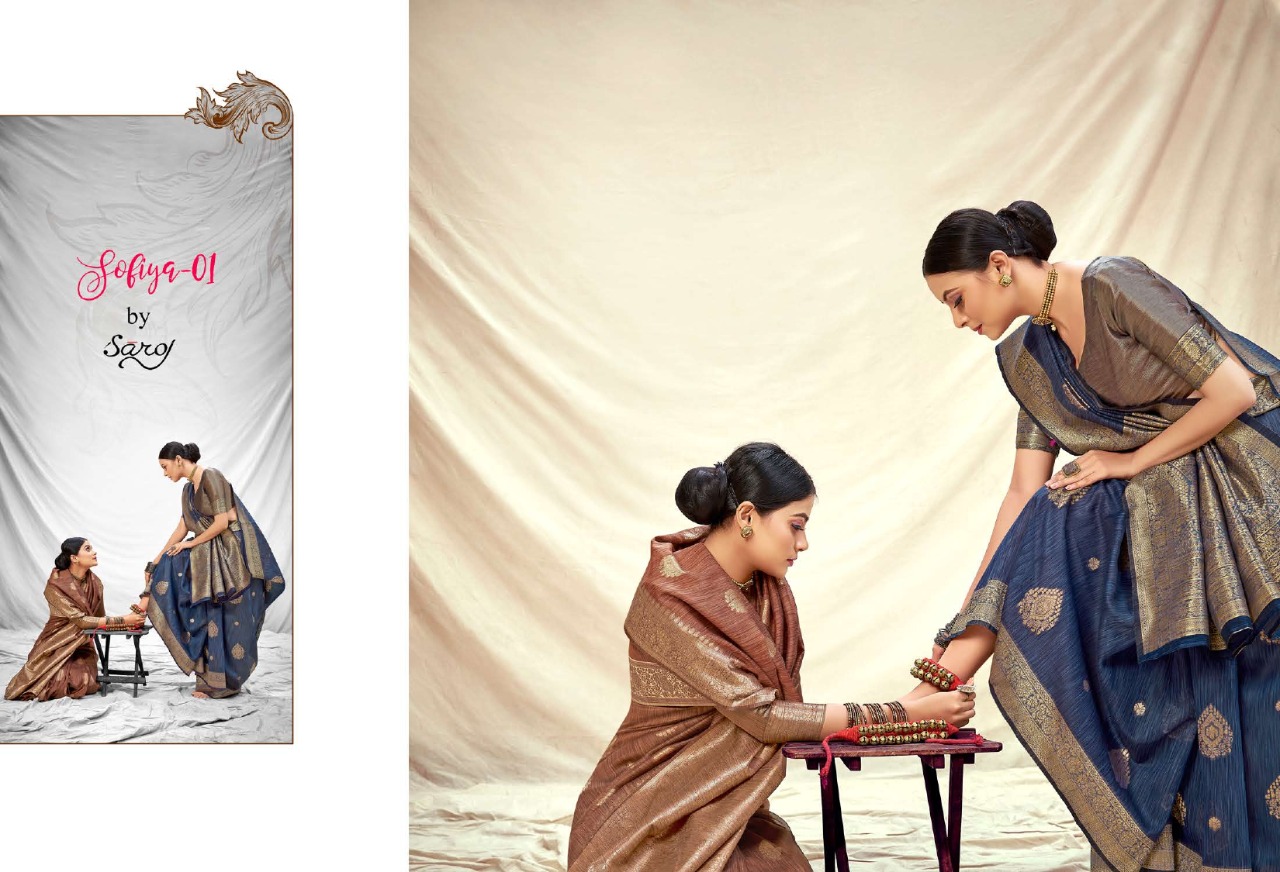 Saroj Sofia Vol  1 Festive Wear Banarasi Silk Saree Catalog