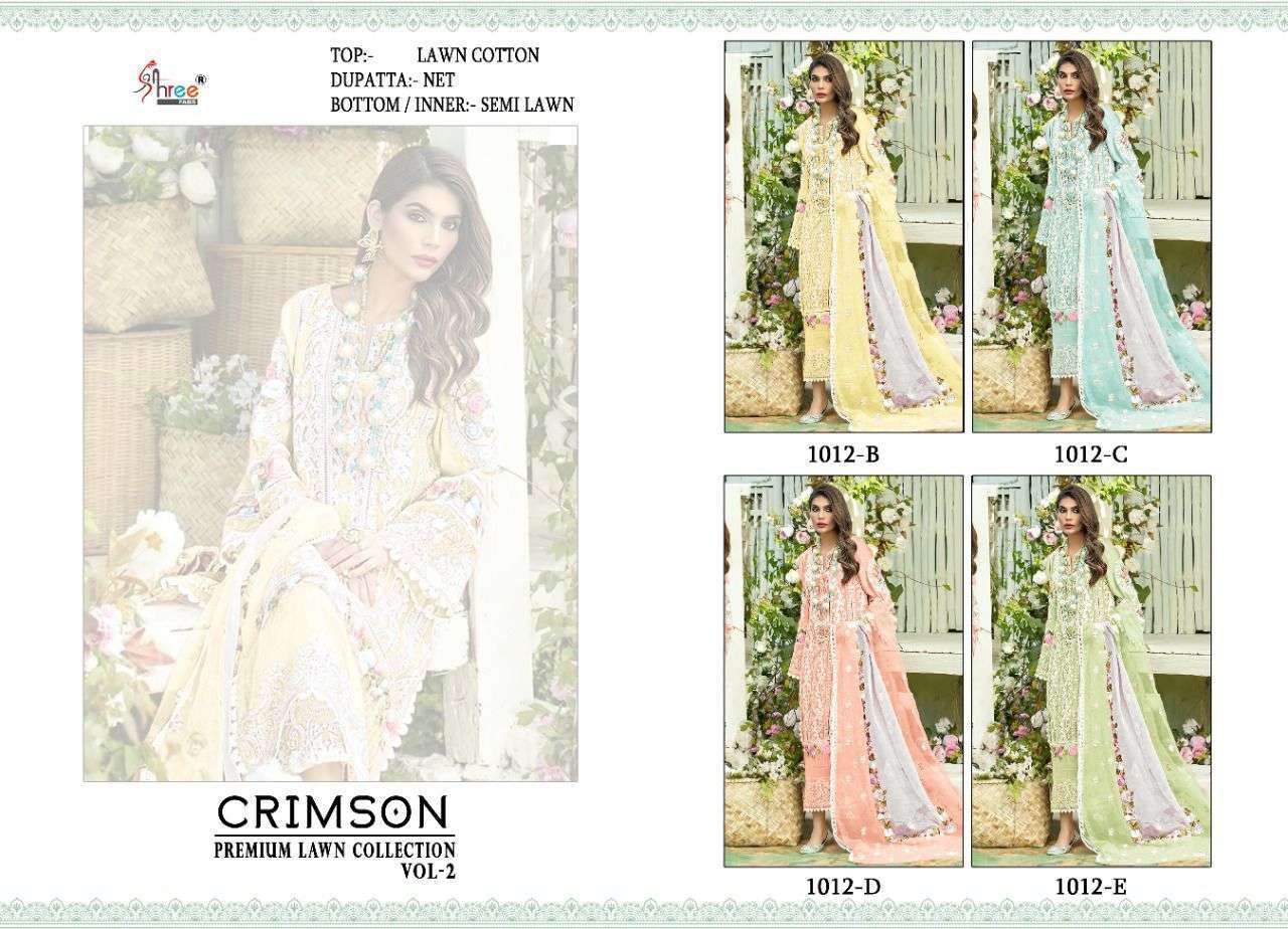 Shree Crimson Premium Lawn Collection Vol 2 Cotton  Pakistani Suits Catalog