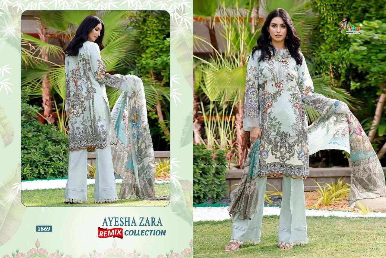 Shree Ayesha Zara Remix Collection Pure Cotton Print Pakistani Suits Catalog