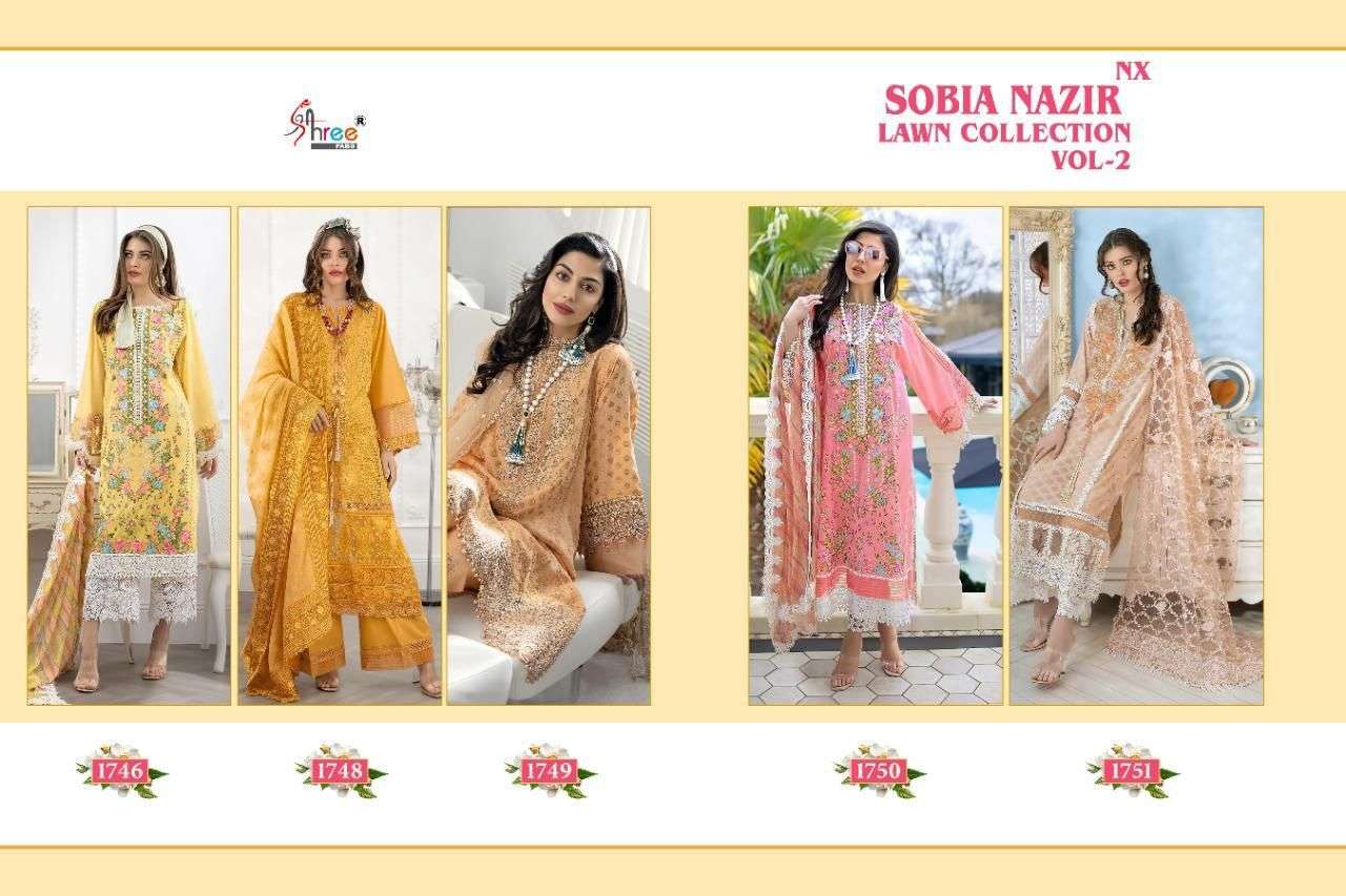 Shree  Sobia Nazir Lawn Collection Vol2 Nx Pure Lawn Pakistani Suits Catalog
