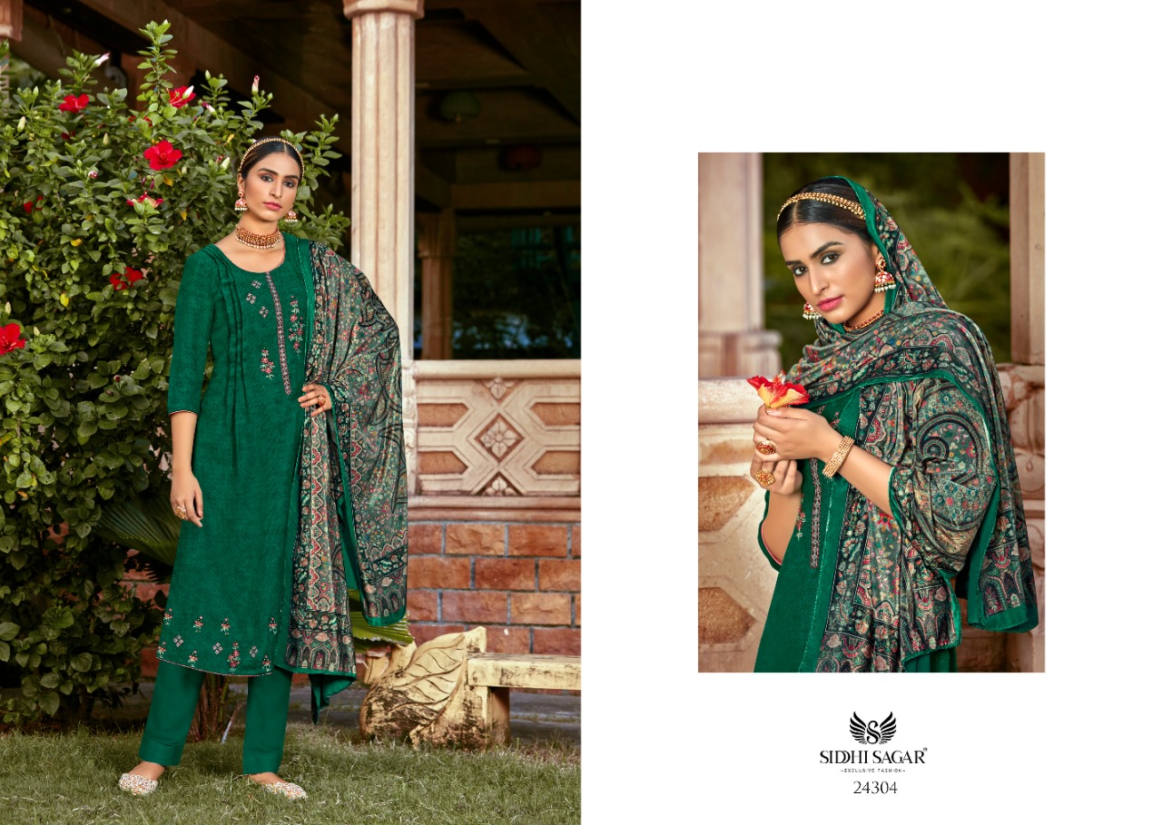 Siddhi Sagar Makhmal Kani Exclusive Wear Pashmina Dress Material Catalog