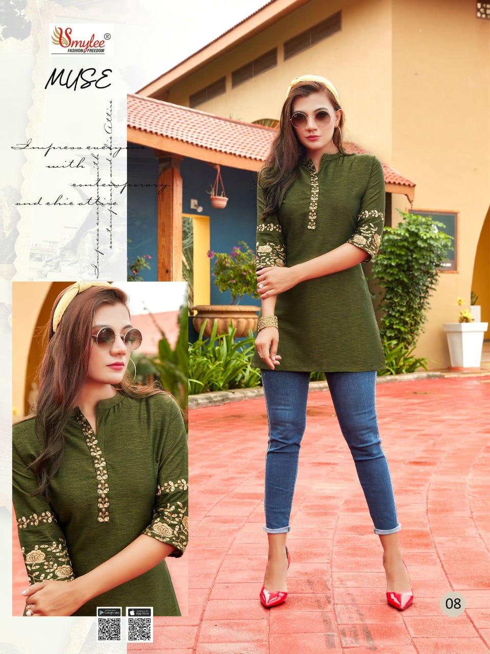 Smylee Muse Ethnic Wear Rayon Western Top Catalog
