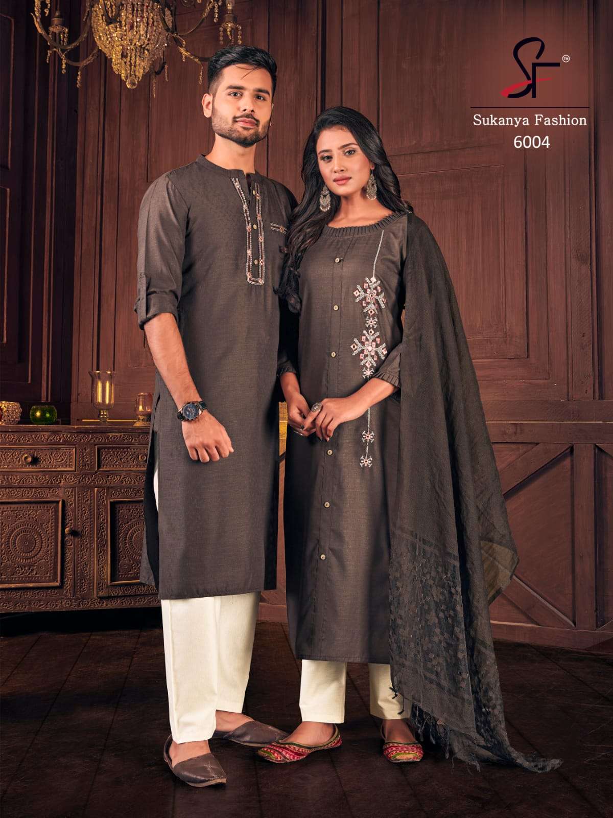 Sukanya Fashion  Royal Couple Vol 6 Exclusive Matching Men Kurta  With  Women Kurti  Collection At Best Rate
