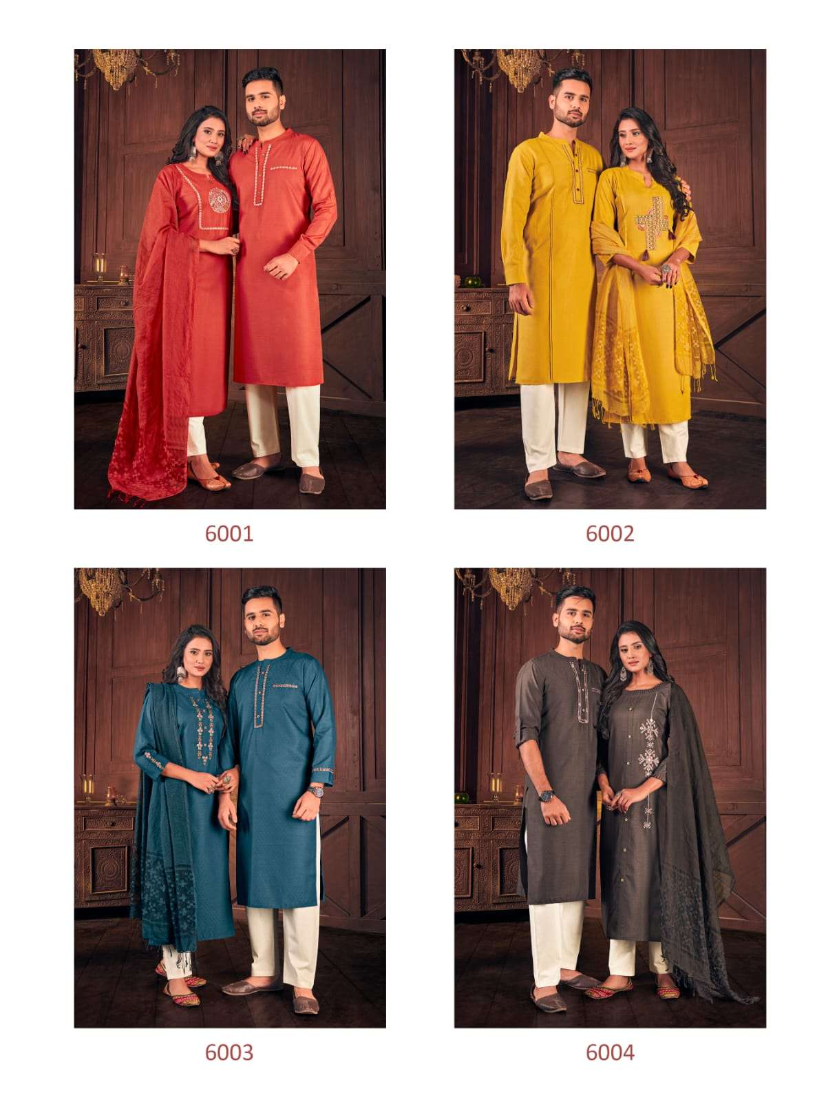 Sukanya Fashion  Royal Couple Vol 6 Exclusive Matching Men Kurta  With  Women Kurti  Collection At Best Rate