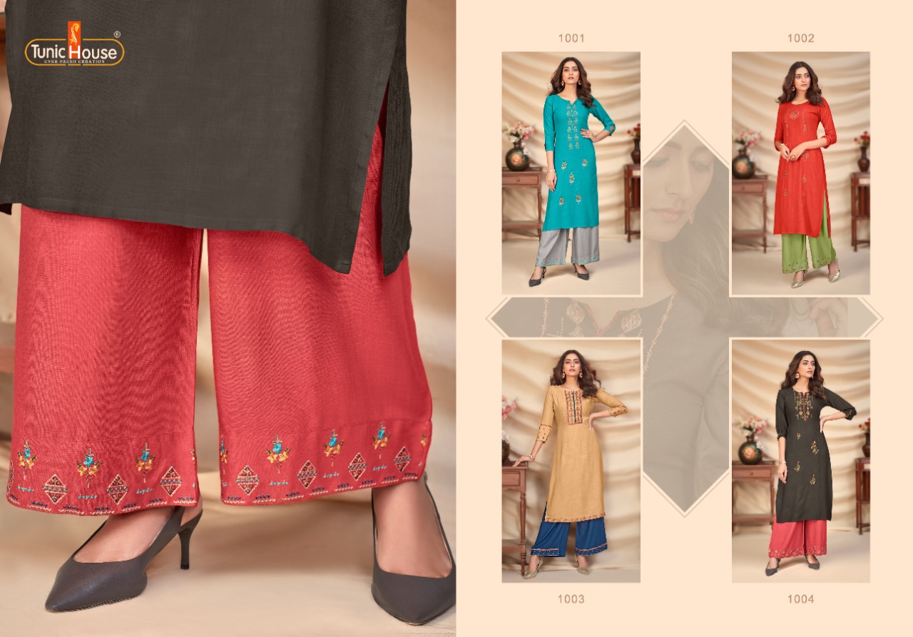 Tunic House Nyra-2 Designer Kurti With Palazzo Catalog