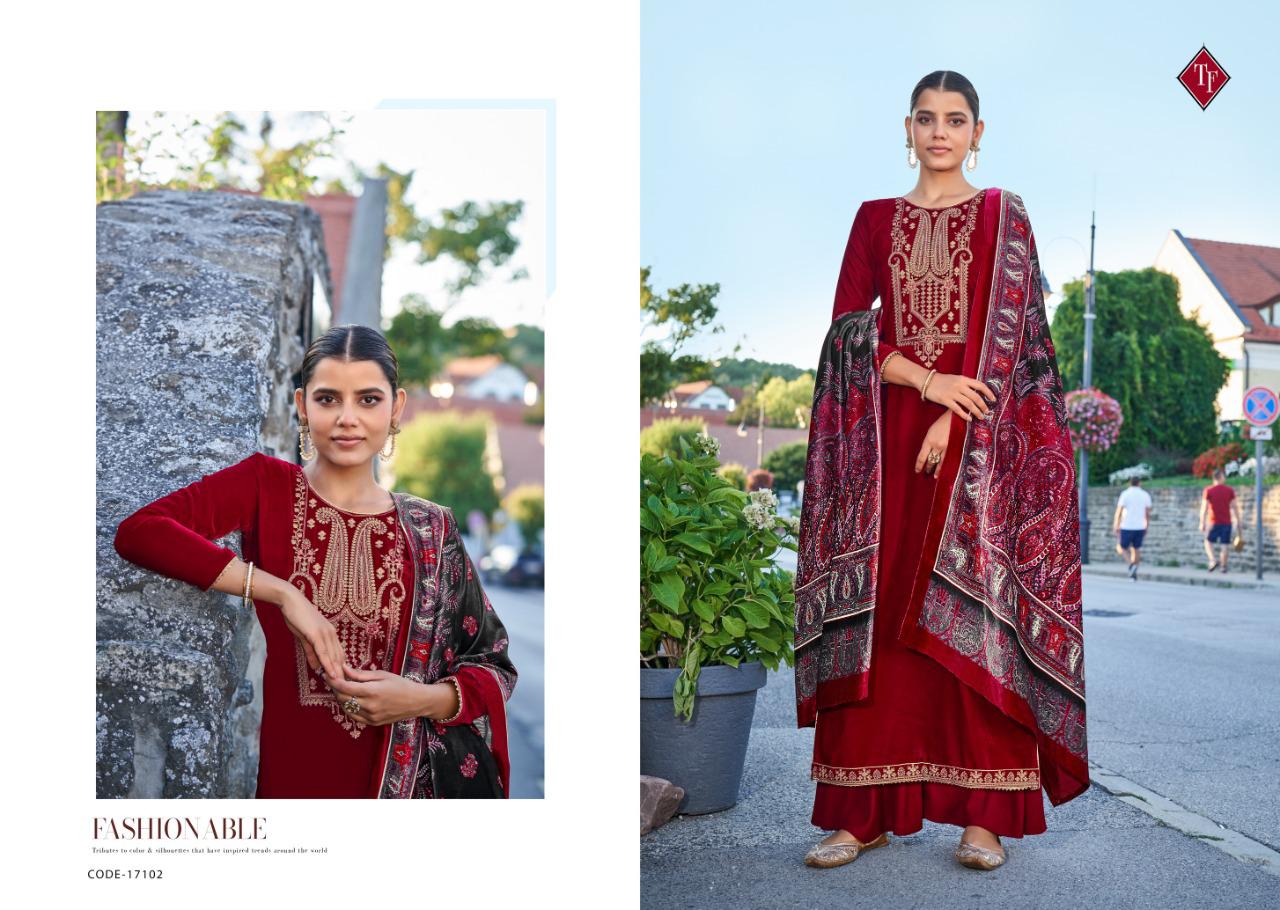 Tanishk Faiz Velvet Embroidered Winter Designer Salwar Suits  Buy Cash On Delivery Wholesale Dress Materials