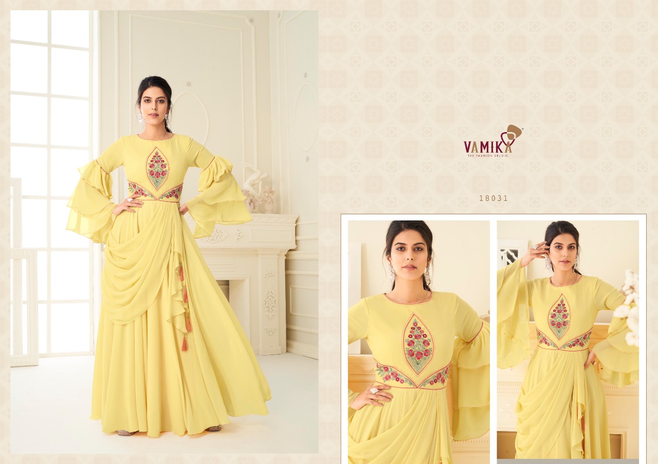 Vamika Sui Dhaga Vol 4 Festive Wear Georgette Gown Catalog