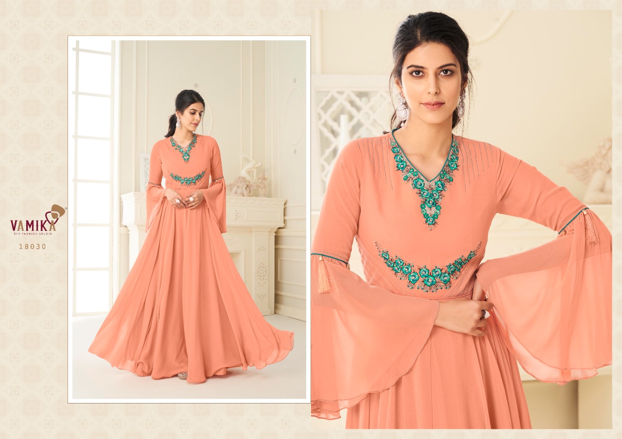 Vamika Sui Dhaga Vol 4 Festive Wear Georgette Gown Catalog