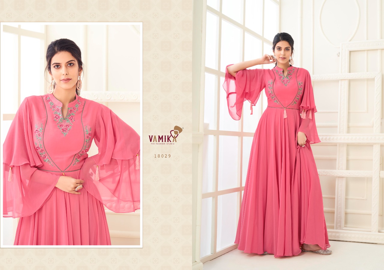 Vamika Sui Dhaga Vol 4 Festive Wear Georgette Gown Catalog