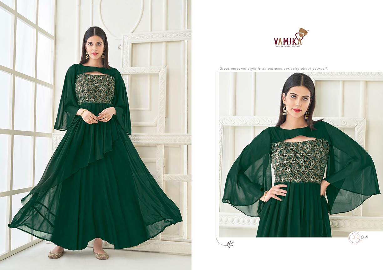 Vamika Vihana Exclusive Wear Georgette Ladies Gown Catalog