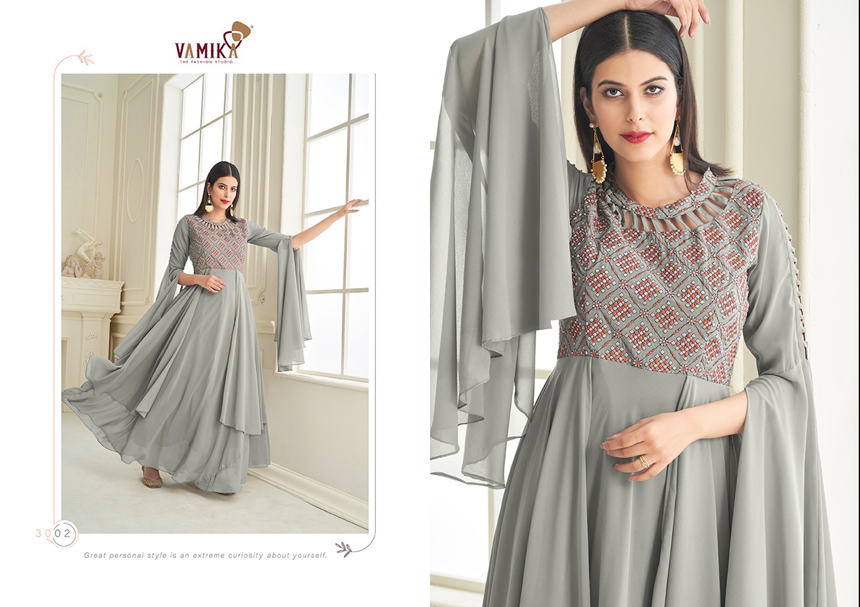 Vamika Vihana Exclusive Wear Georgette Ladies Gown Catalog