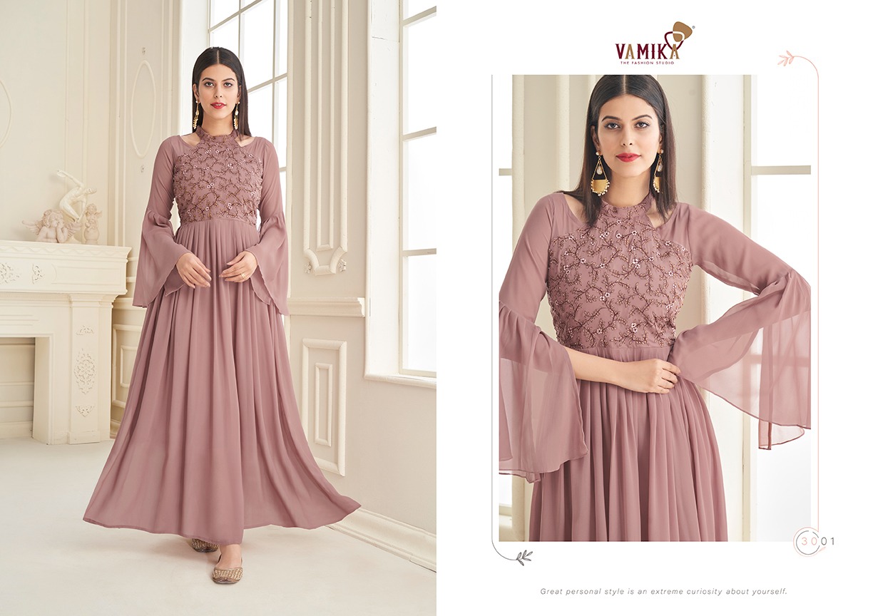 Vamika Vihana Exclusive Wear Georgette Ladies Gown Catalog