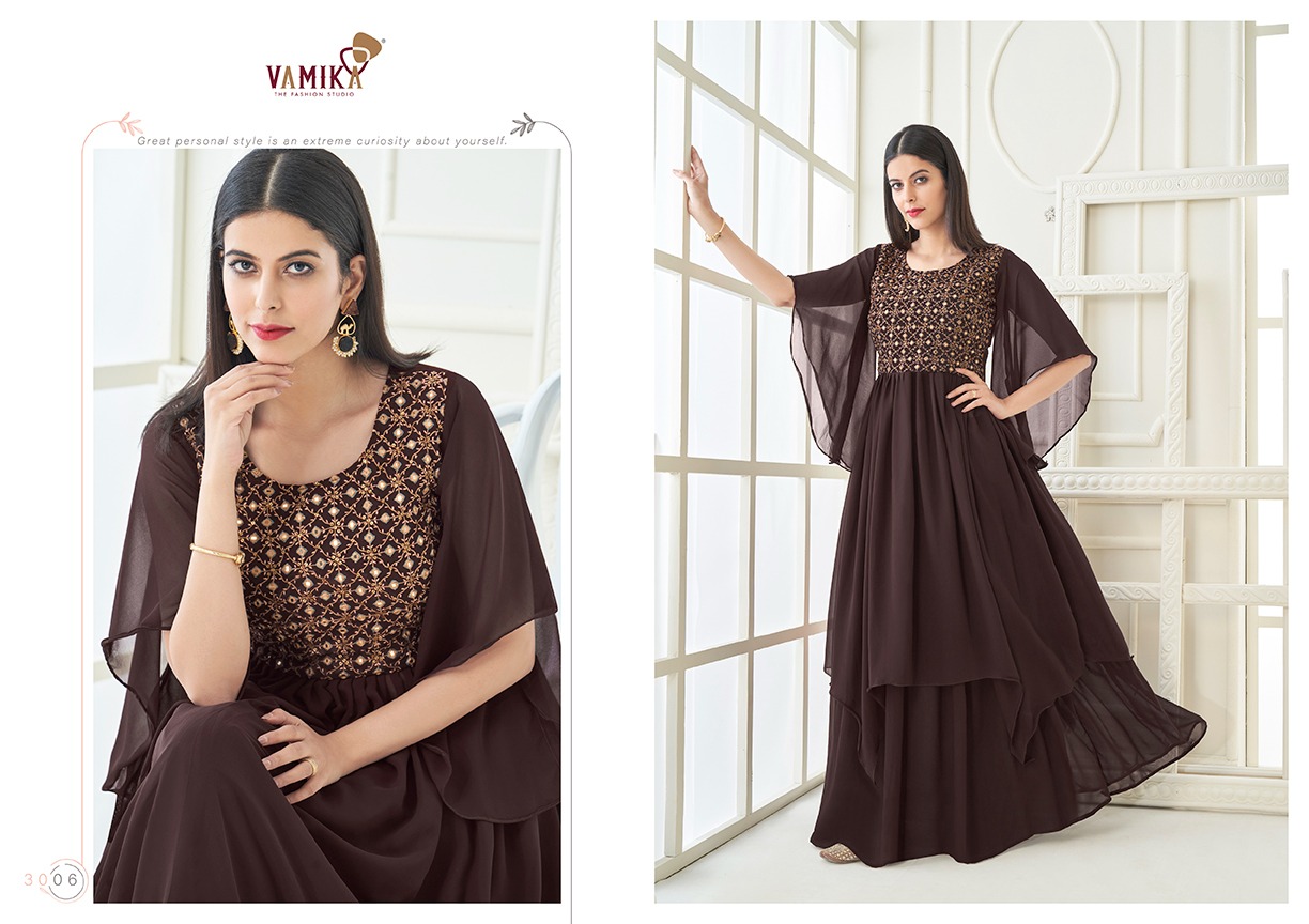 Vamika Vihana Exclusive Wear Georgette Ladies Gown Catalog