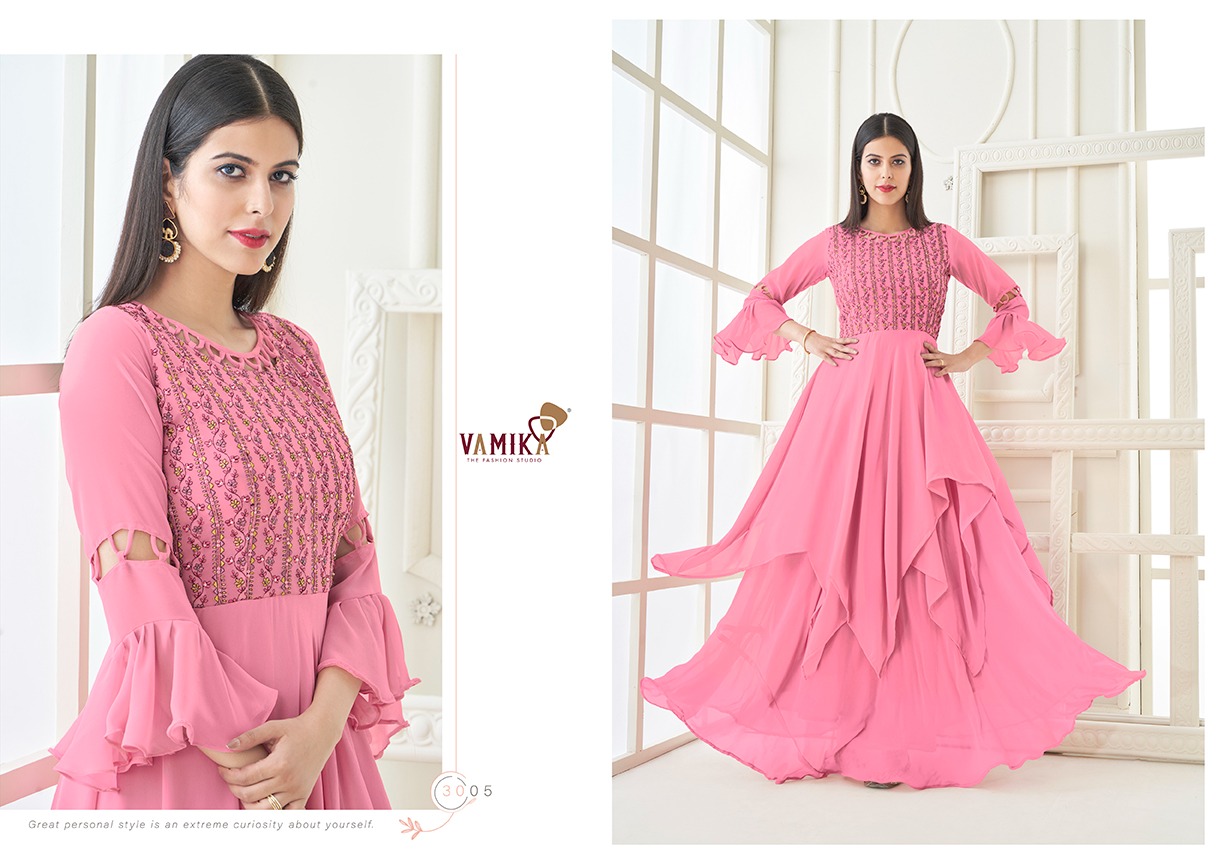 Vamika Vihana Exclusive Wear Georgette Ladies Gown Catalog