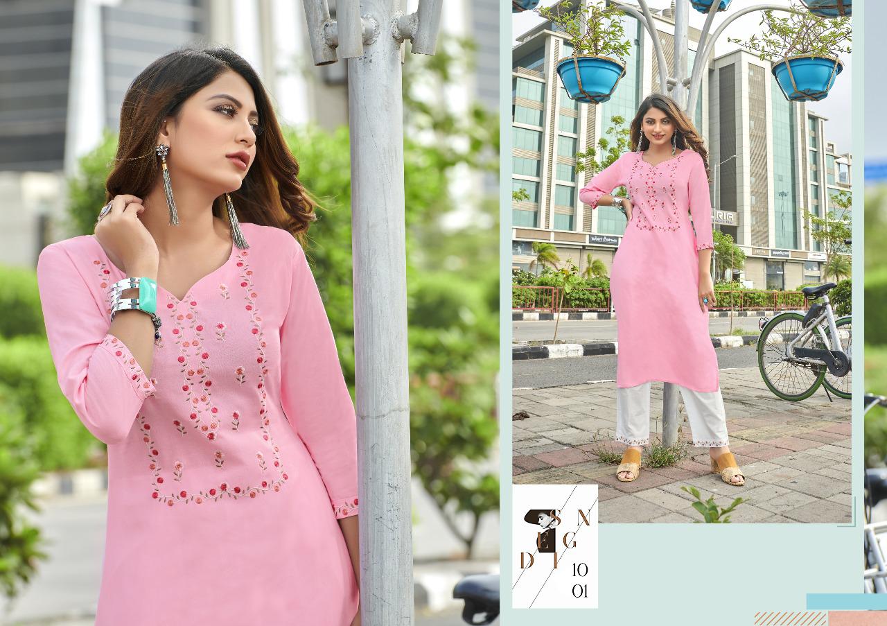 Vitara Amorina Stylist Rayon Kurti With Pant Catalog