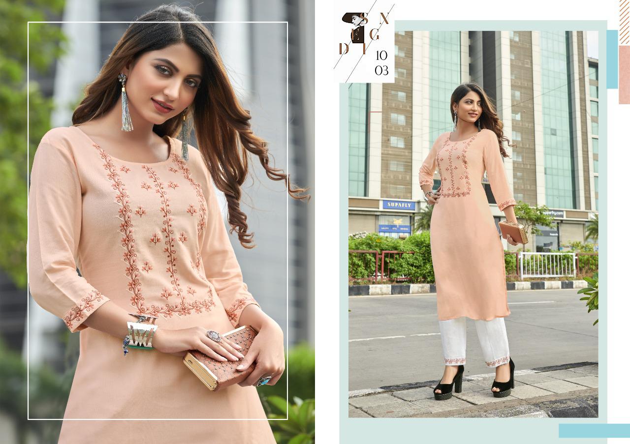 Vitara Amorina Stylist Rayon Kurti With Pant Catalog