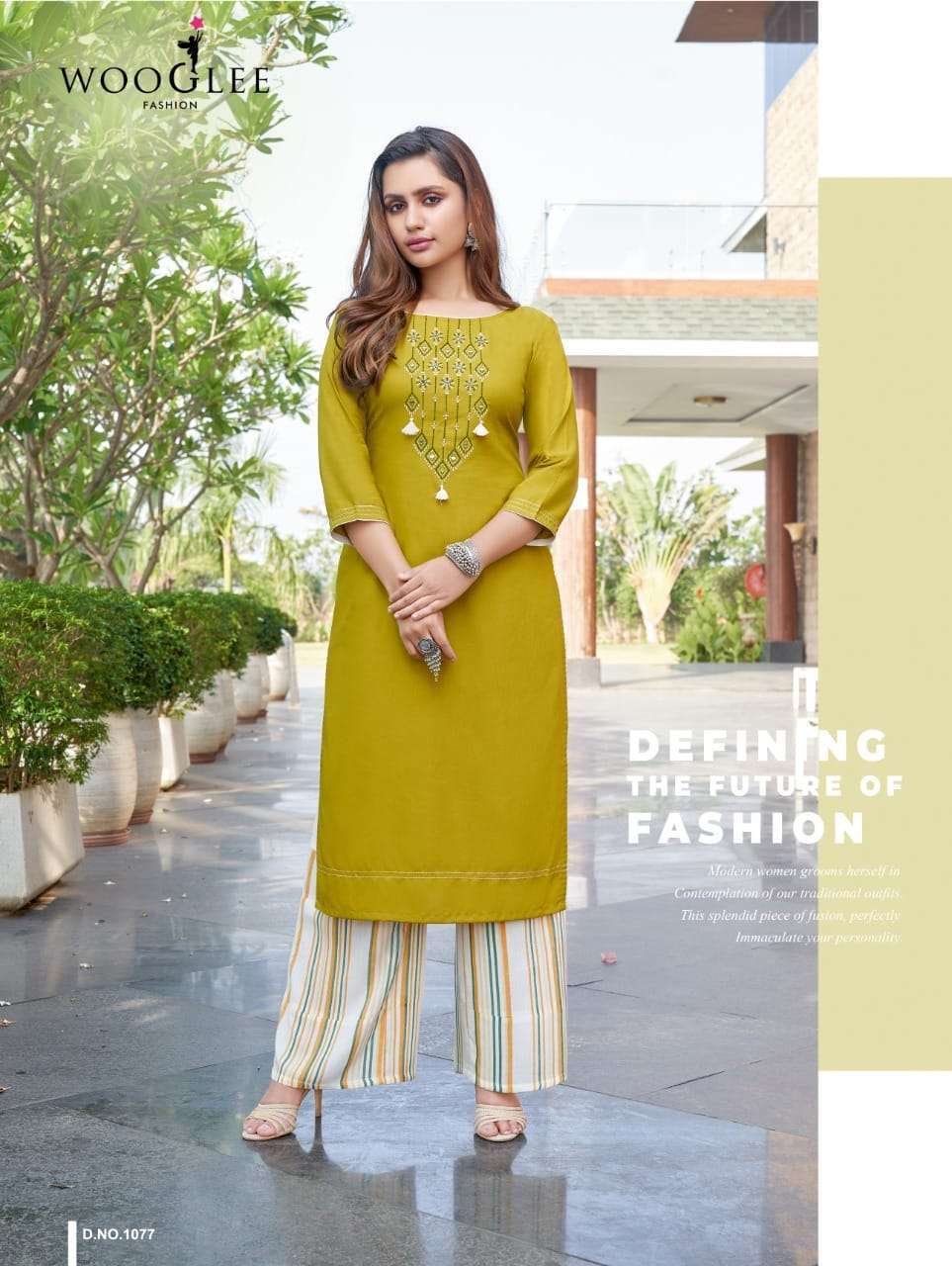Wooglee Celebration Vol 12 Rayon Print With Embroidery Work Kurtis With Palzzo Catalog