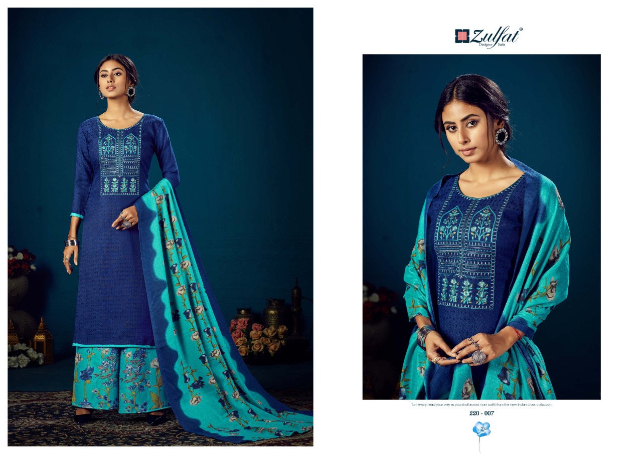 Zulfat Sohini  Vol 4 Pure Pashmina With Kashmiri Embroidery Designer Dress Material