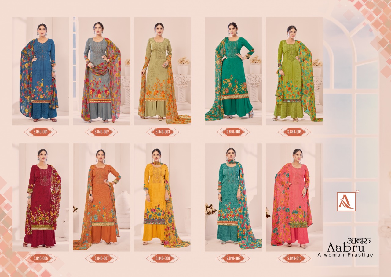 Alok Aabru Vol  2 French Crep Designer Dress Material Catalog
