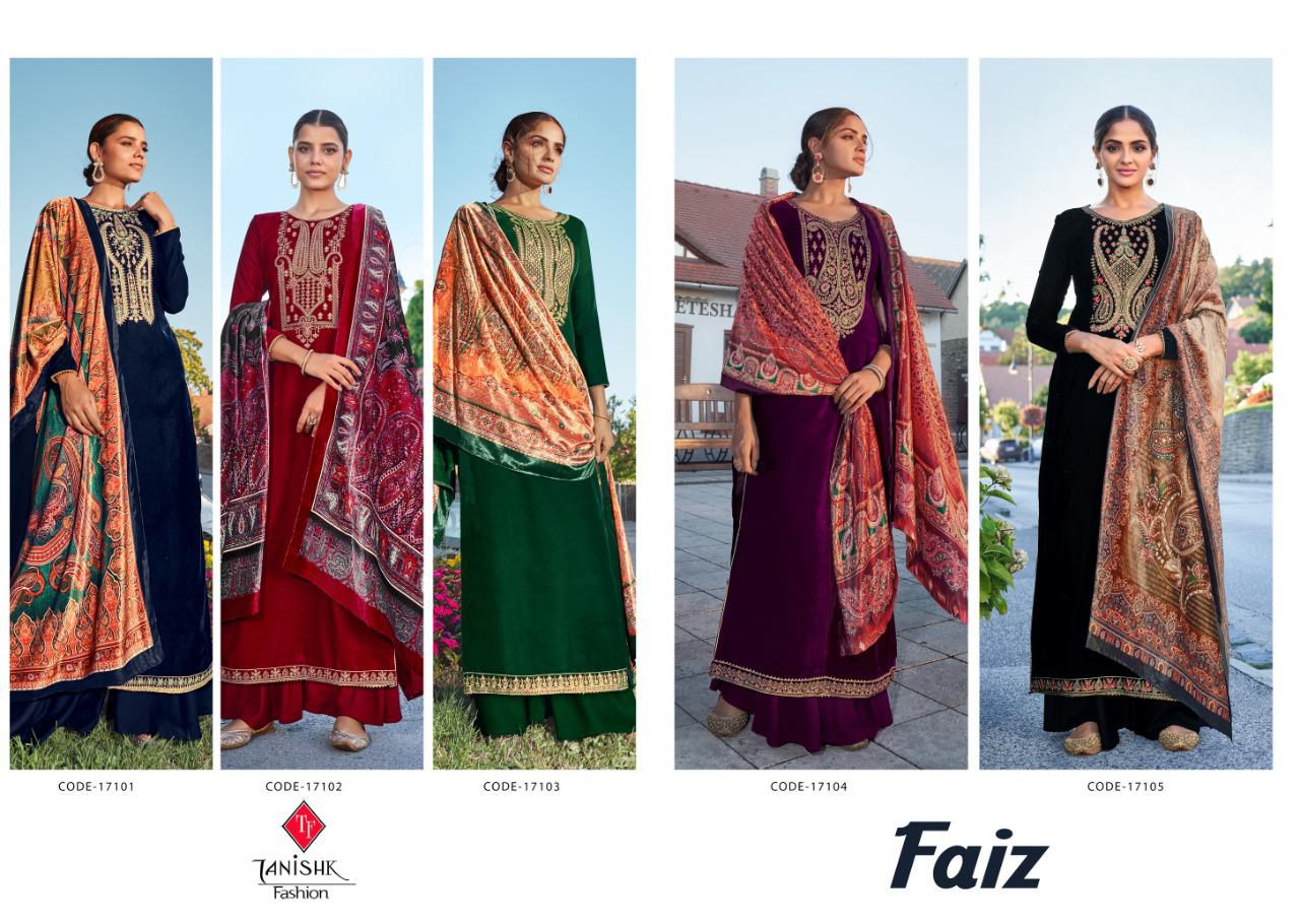 Tanishk Faiz Velvet Embroidered Winter Designer Salwar Suits  Buy Cash On Delivery Wholesale Dress Materials