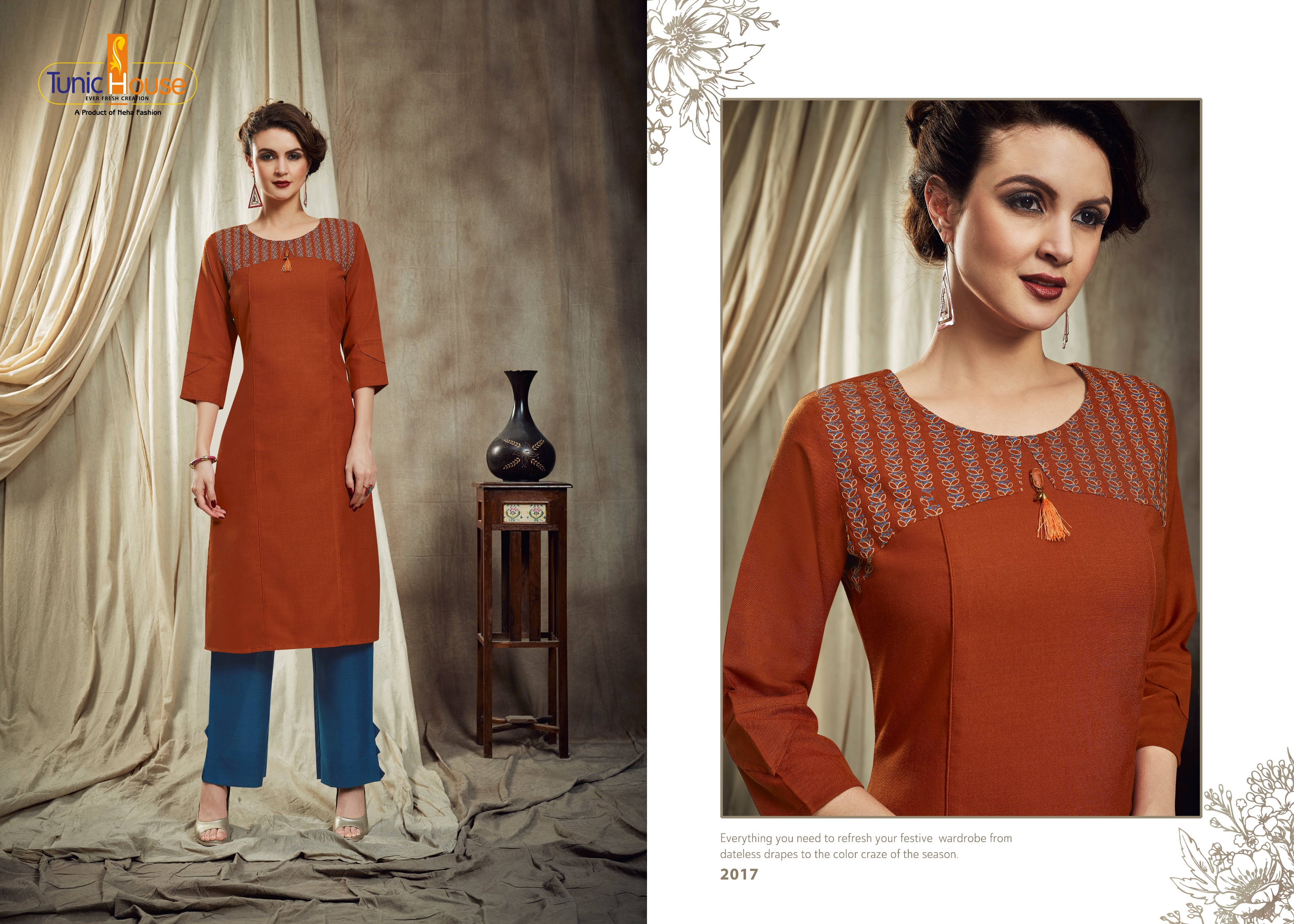 Tunic House Nitu Designer Top With Bottom Set Catalog