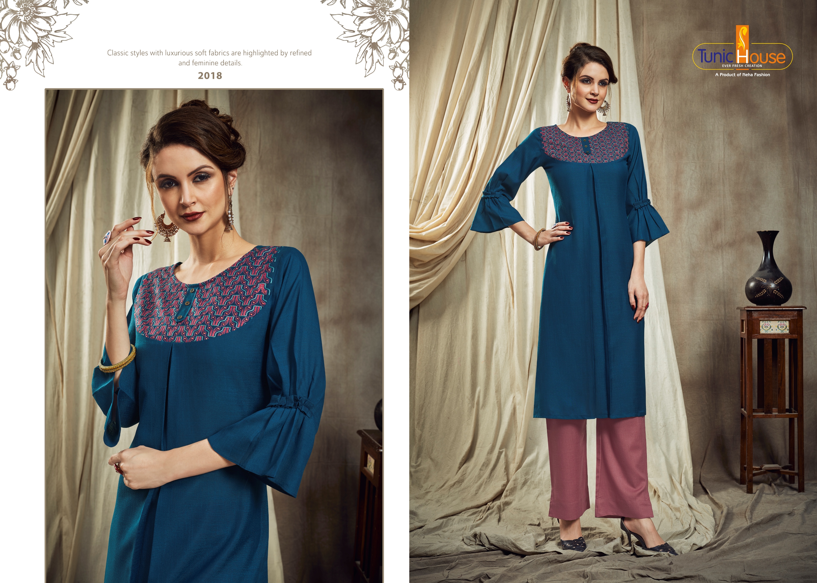 Tunic House Nitu Designer Top With Bottom Set Catalog