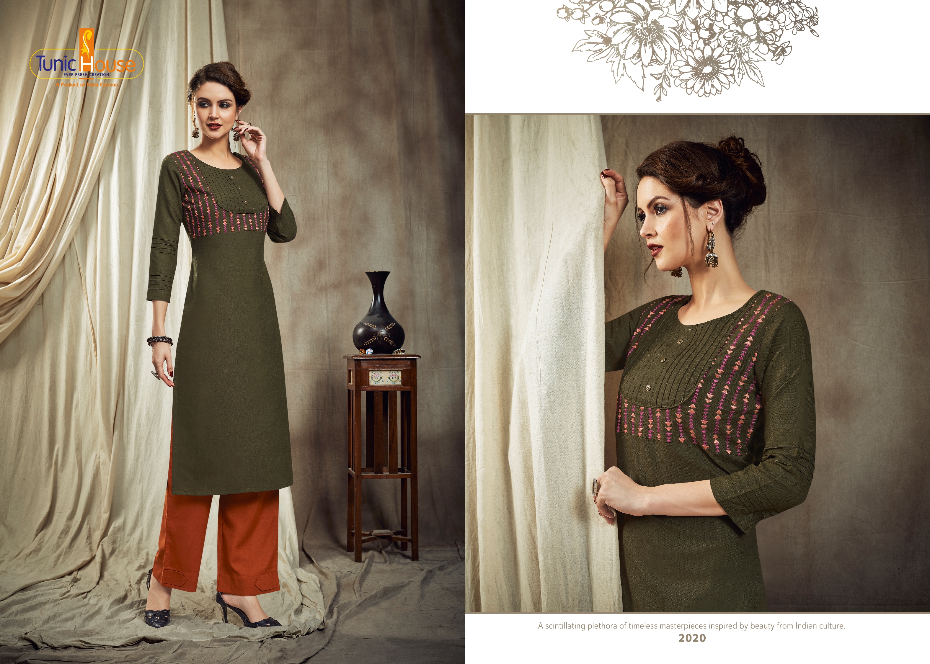 Tunic House Nitu Designer Top With Bottom Set Catalog