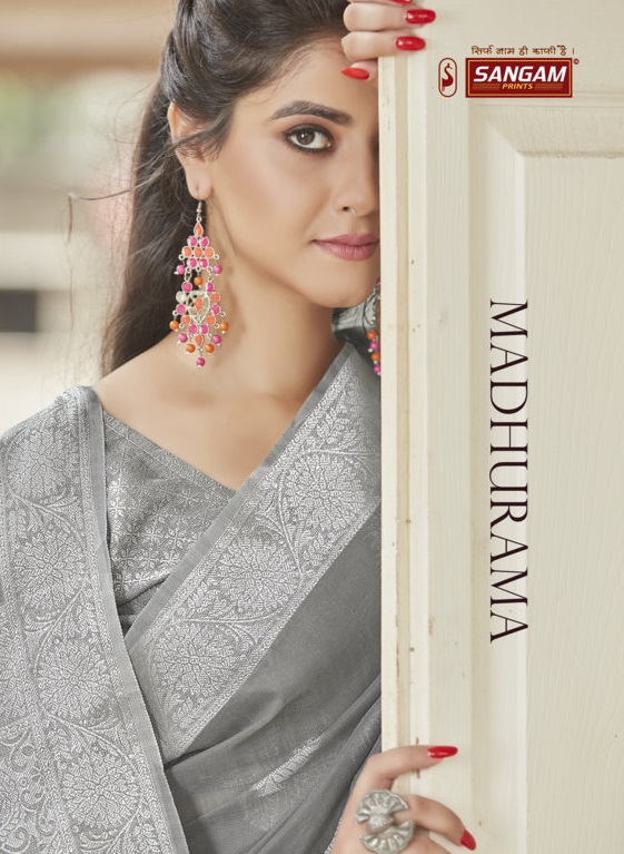 Sangam Presents Madhurma Linen Weaving Saree Collection