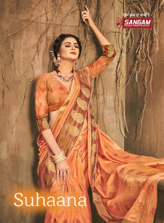 Sangam Presents Suhaana Organza Rich Pallu Sarees