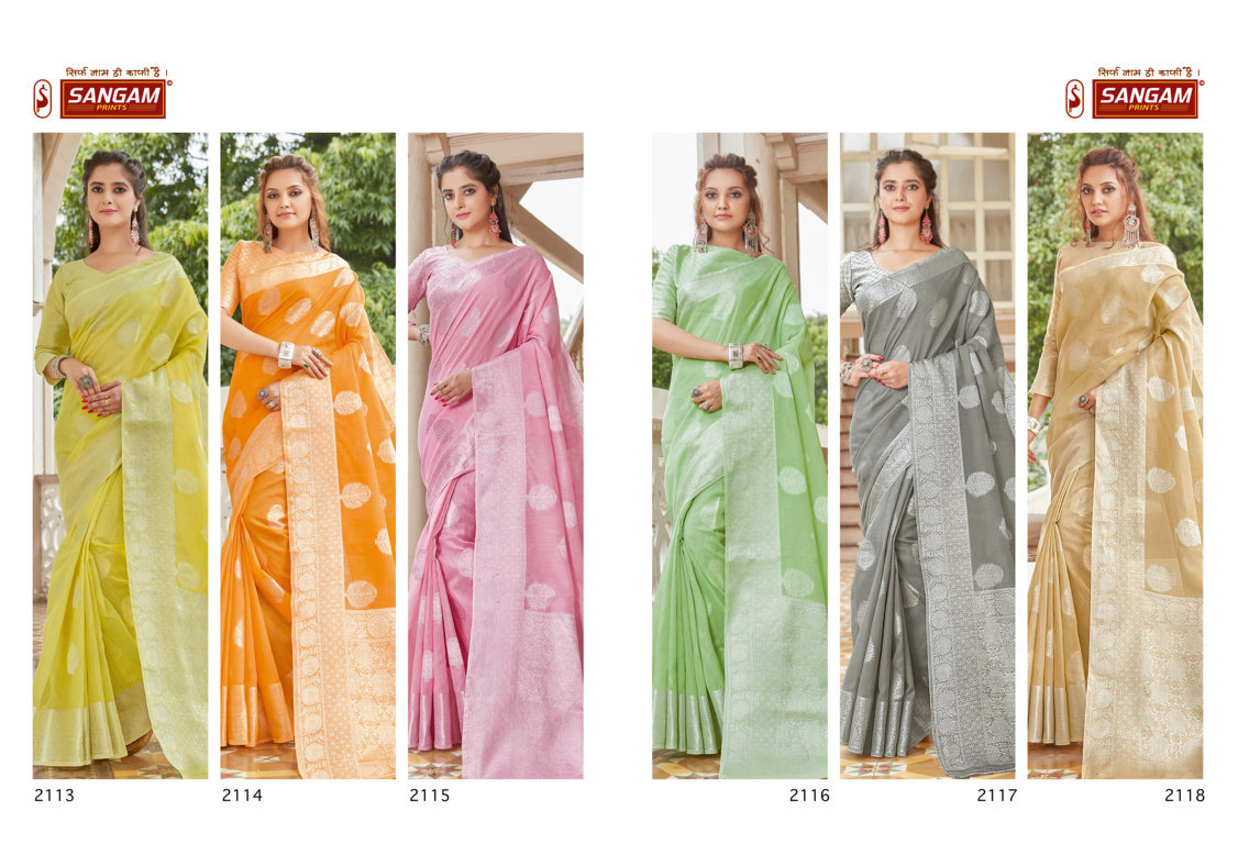 Sangam Presents Madhurma Linen Weaving Saree Collection