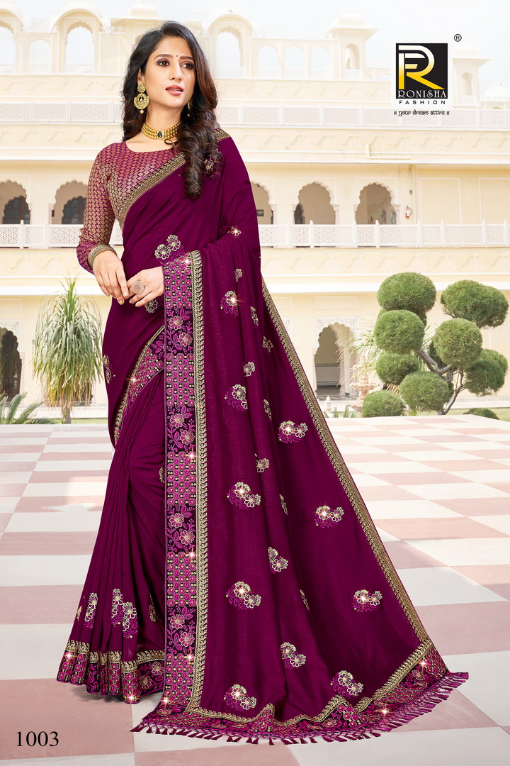 Ranjna Malhar Thread Work Heavy Diamond Exclusive Saree Collecton Online Shop
