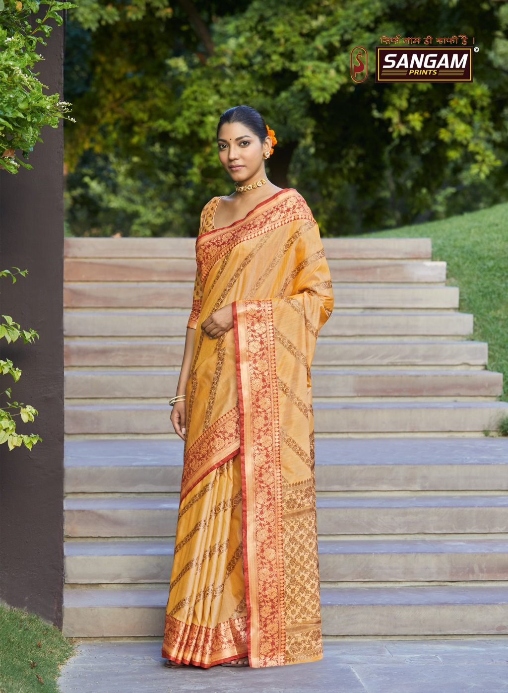 Sangam Presents Metallic Silk Designer Soft Silk Sarees