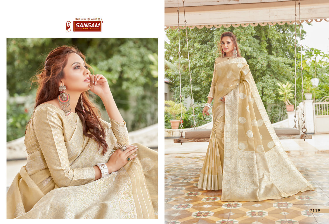 Sangam Presents Madhurma Linen Weaving Saree Collection