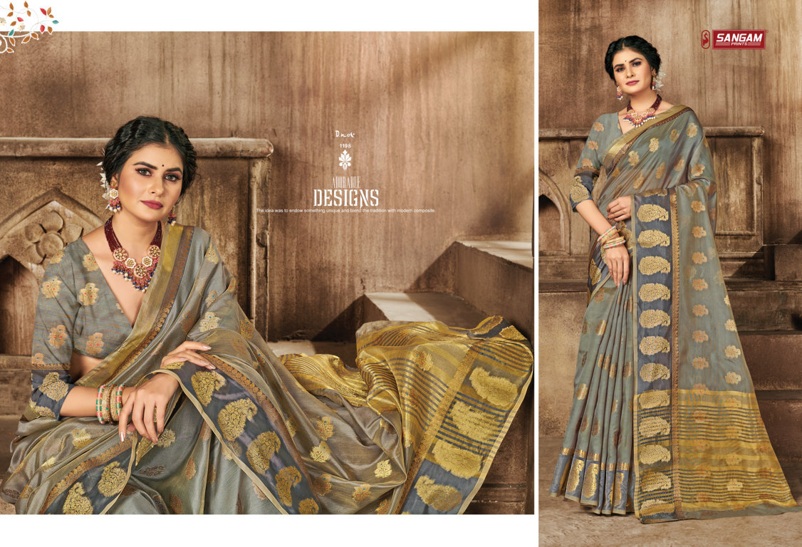Sangam Presents Suhaana Organza Rich Pallu Sarees