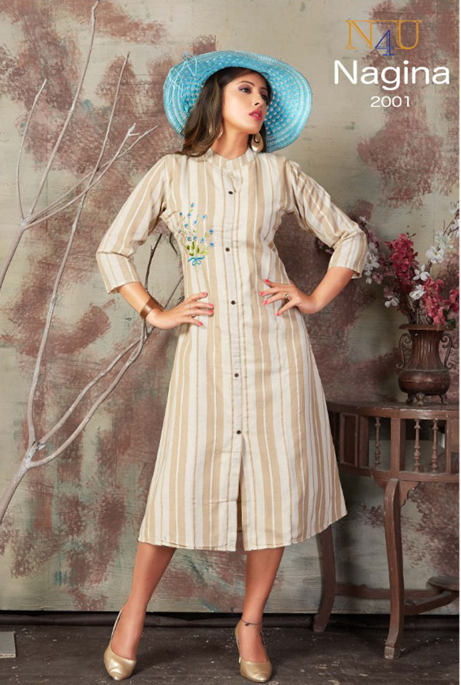 Denim Blue Cotton Denim Long Kurti | Collection-2003 | Cilory.com