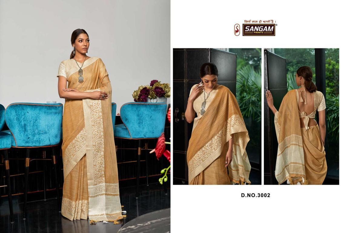 Sangam Presents Glory Linen Thread Work Saree Collection