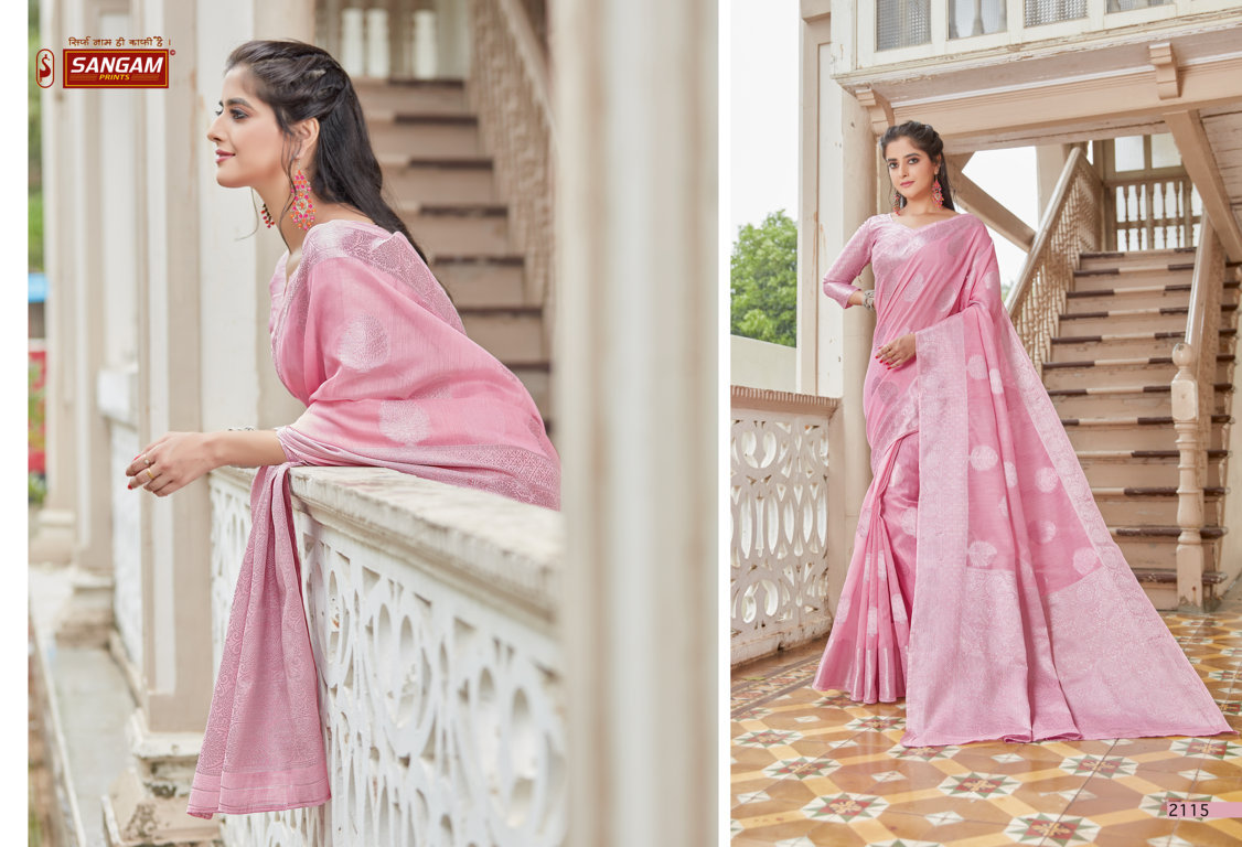 Sangam Presents Madhurma Linen Weaving Saree Collection