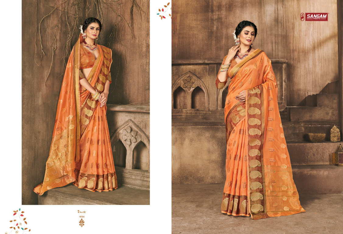 Sangam Presents Suhaana Organza Rich Pallu Sarees