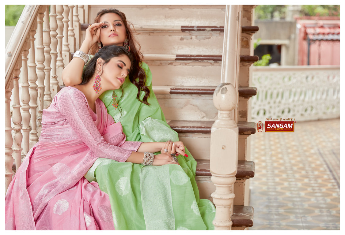 Sangam Presents Madhurma Linen Weaving Saree Collection